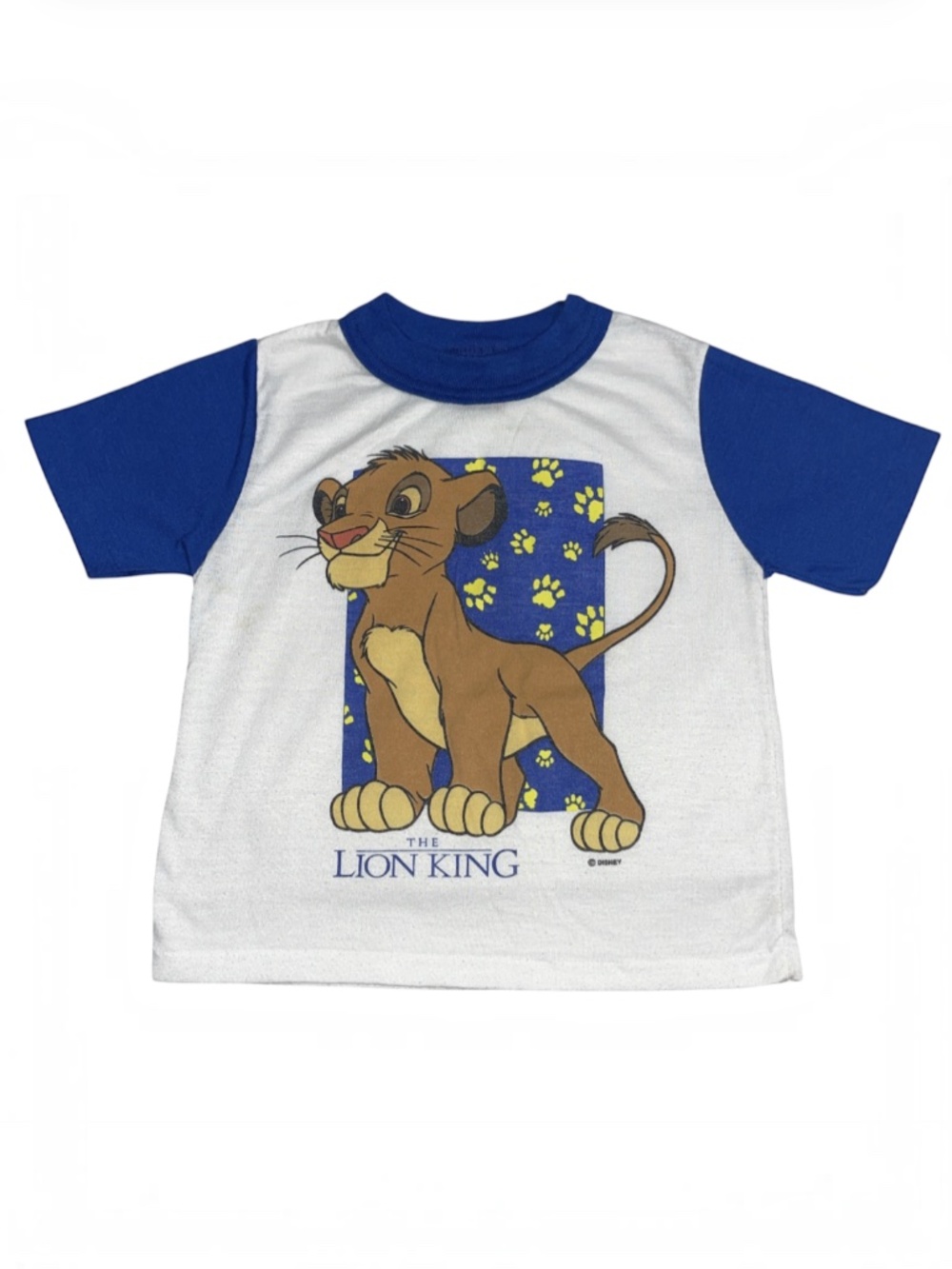 Vintage 90’s Lion King Simba Kids Tshirt Size 4T - 5 Blue White Disney Boy Girl